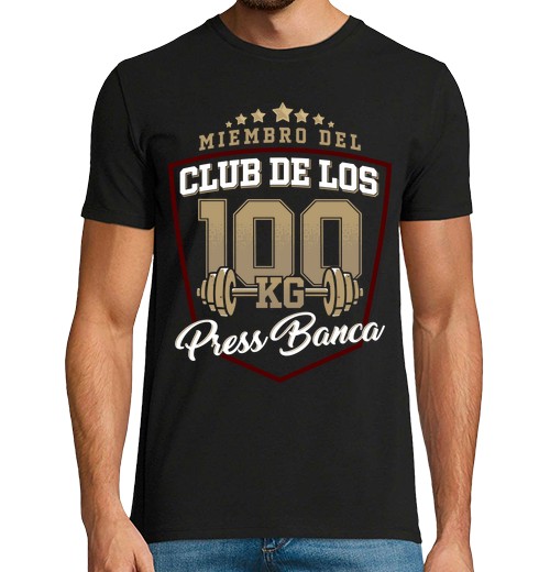 T-shirt uomo manica corta membro del club press con panca da 100
