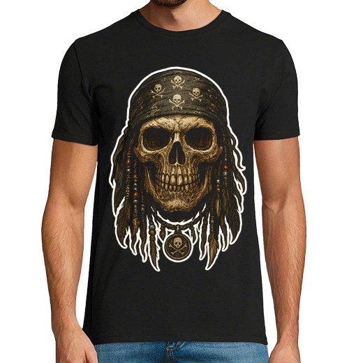 T-shirt uomo manica corta teschio pi topo skull rock tribale ingi