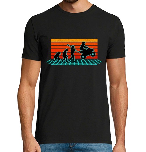 T-shirt uomo manica corta evoluzione delle moto sportive quad atv 4x4