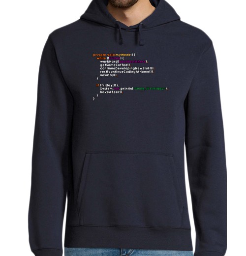 Sudadera Con Capucha Para Hombre My week Algorithm laTostadora