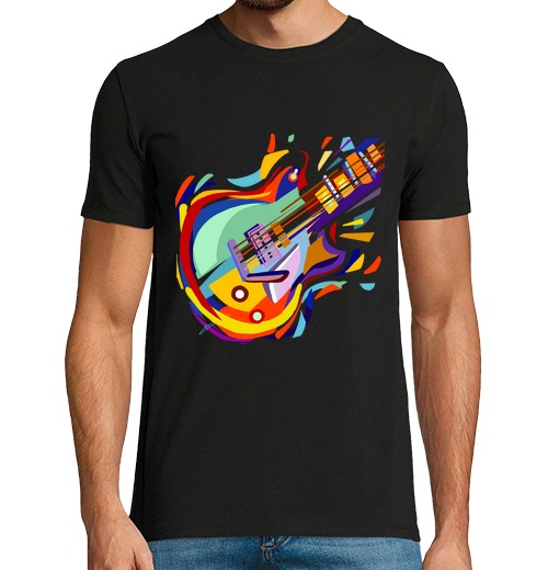 T-Shirt Uomo Manica Corta Uomo, Manica Corta, Nero, Chitarra Jazz-image