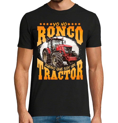 T-Shirt Uomo Manica Corta Non Russo, Sogno Che Sono Un Trattore, Un Trattorista, Un Agricoltore.-image