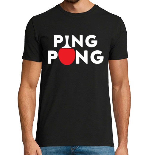 T-shirt uomo manica corta Regalo di pin - tavola e ping-pong