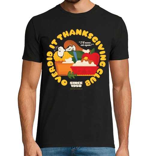 Camiseta Hombre Manga Corta Snoopy empachado acción de gracias laTostadora - latostadora.com - Modalova