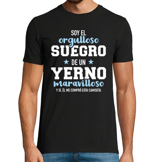 Camiseta Hombre Manga Corta orgulloso suegro de un yerno maravillos laTostadora