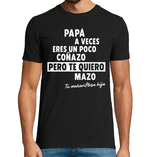T-shirt uomo manica corta papà ti voglio bene tantissimo. tua figlia