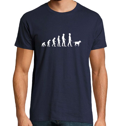 T-Shirt Uomo Manica Corta Evoluzione Cane Umorismo Maestro Cane-image