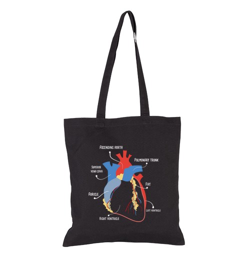 Bolsa De Tela corazon anatomico arte medico laTostadora