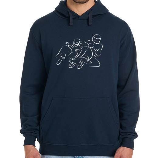 Felpa uomo con cappuccio motorino bianco