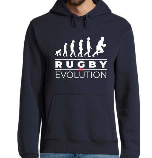 Sudadera Con Capucha Para Hombre el rugby es evolución - mensaje de humo laTostadora