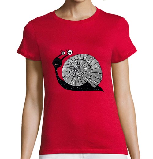 Camiseta Mujer Manga Corta caracol lindo de la historieta con los ojos espirales laTostadora - latostadora.com - Modalova