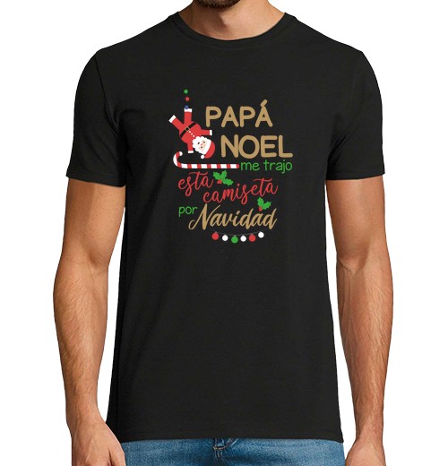 Camiseta Hombre Manga Corta PAPA NOEL Camiseta manga corta Navidad hombre laTostadora