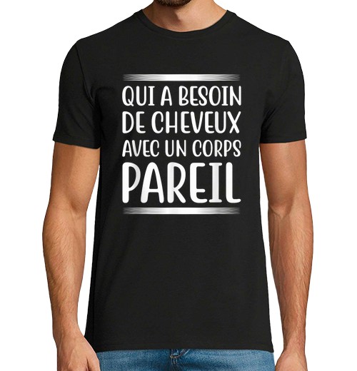 Camiseta Hombre Manga Corta idea original para hombre calvo calvicie graciosa humor navidad laTostadora