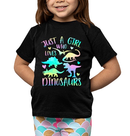 T-Shirt Bambino Manica Corta Solo Una Ragazza Che Ama I Dinosauri-image