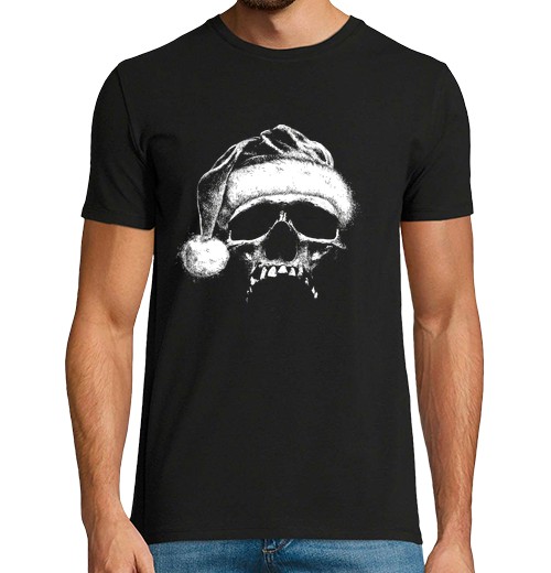 Camiseta Hombre Manga Corta santa claus-calavera-navidad-humor-sarc laTostadora