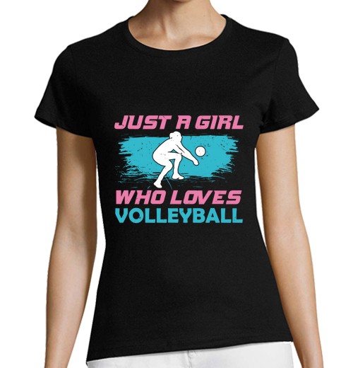 T-Shirt Donna Taglio Classico Maniche Corte Solo Una Ragazza Che Ama La Pallavolo-image