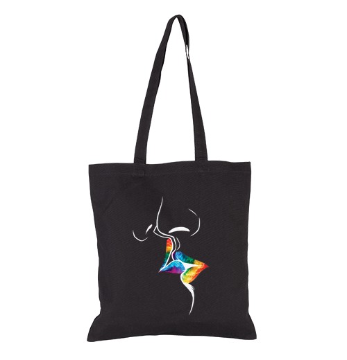 Bolsa De Tela beso de la bandera del arco iris del de laTostadora