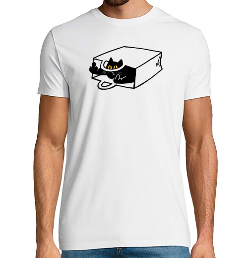 T-shirt uomo manica corta gatto nascosto