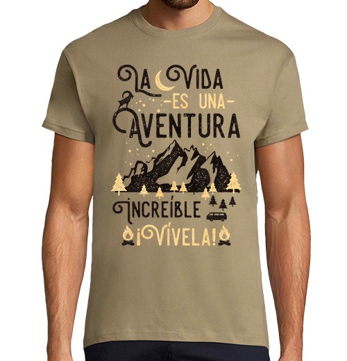 T-Shirt Uomo Manica Corta La Vita è Una Straordinaria Avventura Vivere Un'esperienza!-image