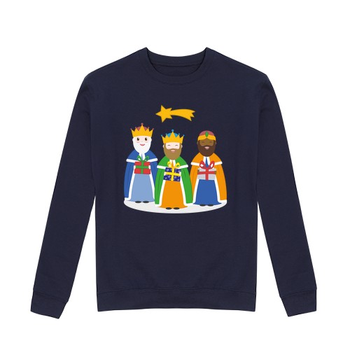 Sudadera Sin Capucha Unisex Sudadera sin capucha, denim jaspeado laTostadora