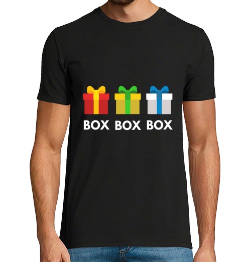 Camiseta Hombre Manga Corta caja caja caja f1 navidad laTostadora