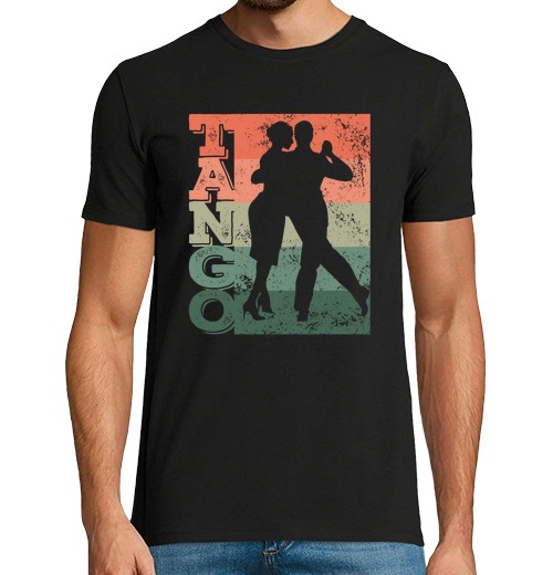 T-Shirt Uomo Manica Corta Tango Argentino Retrò Vintage Tango Vals Dance