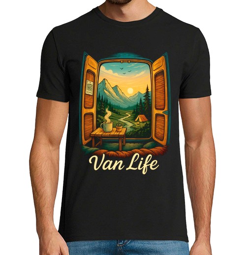 T-shirt uomo manica corta van life van camper motorhome ana