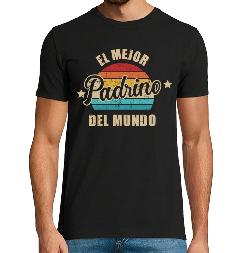 Camiseta Hombre Manga Corta el mejor padrino del mundo vintage retr laTostadora
