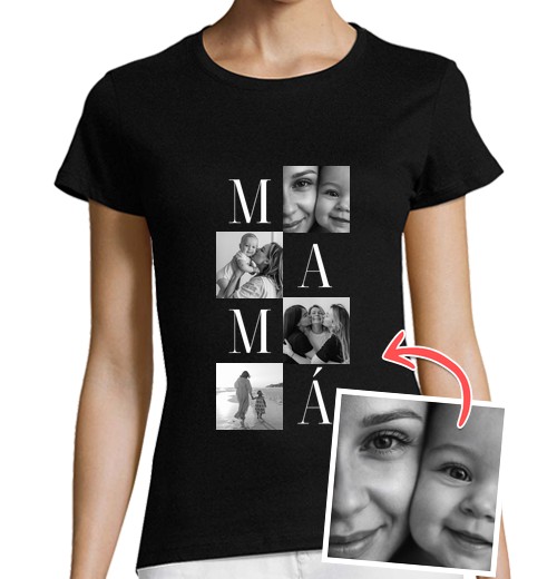 personalized t-shirt for mom with a collage of 4 photos – gift for mother personalized t-shirt for mom with a collage of 4 photos – gift for mother