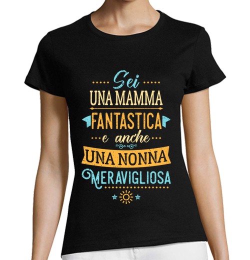 Camiseta Mujer Manga Corta Mamma fantastica Nonna meravigliosa laTostadora - latostadora.com - Modalova
