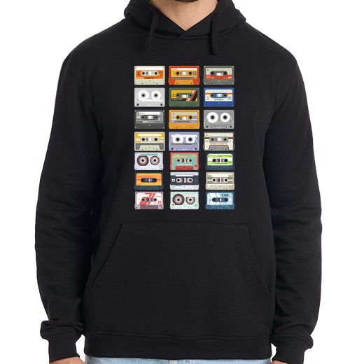 Felpa uomo con cappuccio cassette