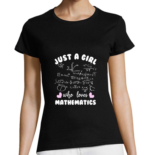 T-Shirt Donna Taglio Classico Maniche Corte Solo Una Ragazza Che Ama La Matematica-image