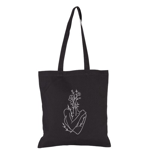 Bolsa De Tela mujer flores arte lineal laTostadora