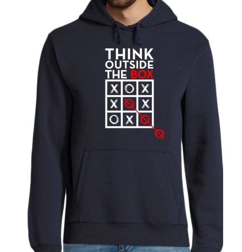 Sudadera Con Capucha Para Hombre pensar fuera de la caja blanca laTostadora