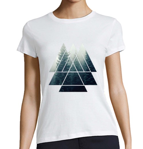 Camiseta Mujer Manga Corta triángulos de geometría sagrada - bosqu laTostadora - latostadora.com - Modalova