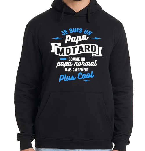 Felpa uomo con cappuccio motociclista papà