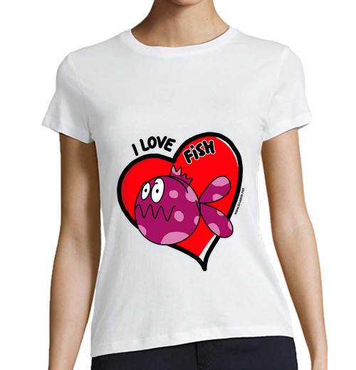 Camiseta Mujer Manga Corta I Love Fish laTostadora - latostadora.com - Modalova