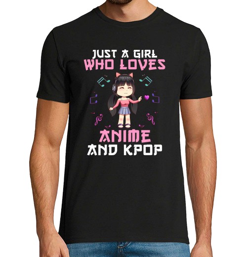 T-Shirt Uomo Manica Corta Solo Una Ragazza Che Ama I Manga Anime-image