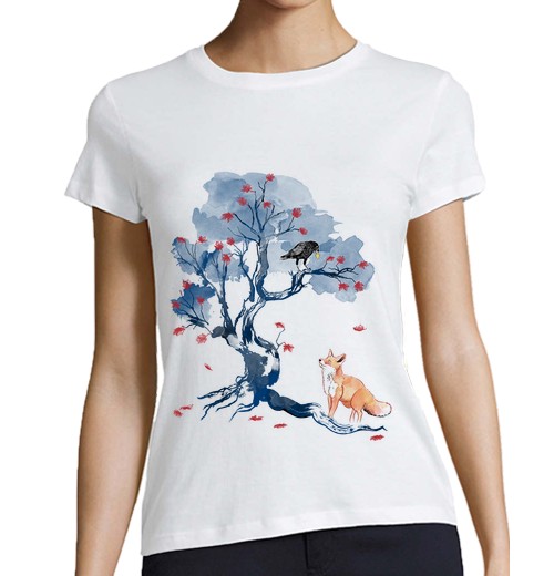 Camiseta Mujer Manga Corta The Fox and the Crow laTostadora - latostadora.com - Modalova