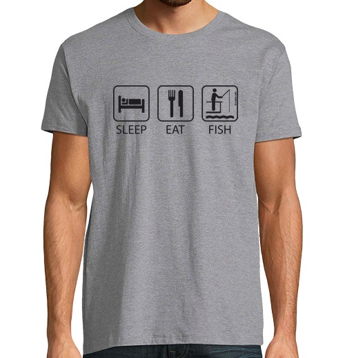Camiseta Hombre Manga Corta Sleep Eat and Fish laTostadora - latostadora.com - Modalova