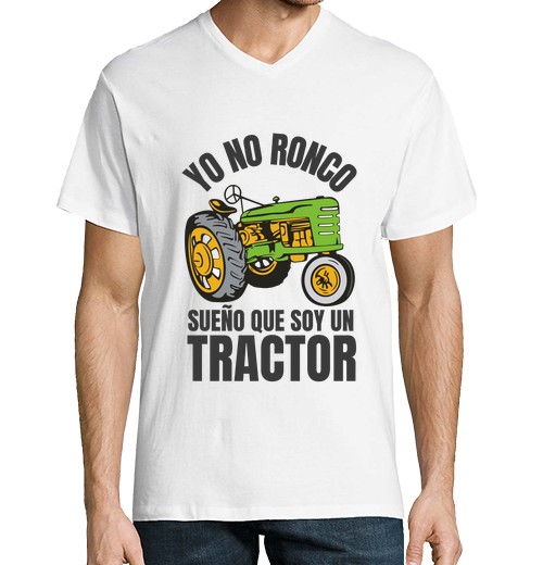 T-Shirt Uomo Scollo A V Io Non Russo Sogno Che Sono Un Trattore-image