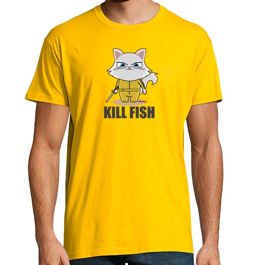 Camiseta Hombre Manga Corta Kill Bill parodia gato fish - latostadora.com - Modalova
