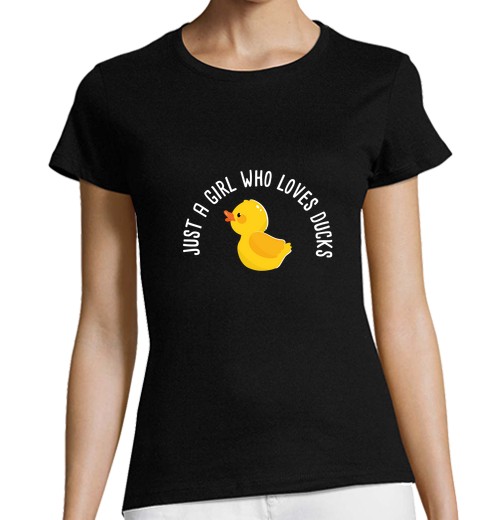 T-Shirt Donna Taglio Classico Maniche Corte Solo Una Ragazza Che Ama Le Anatre Cari-image
