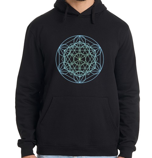 Felpa Uomo Con Cappuccio Disegno Di Geometria Sacra Spirituale-image