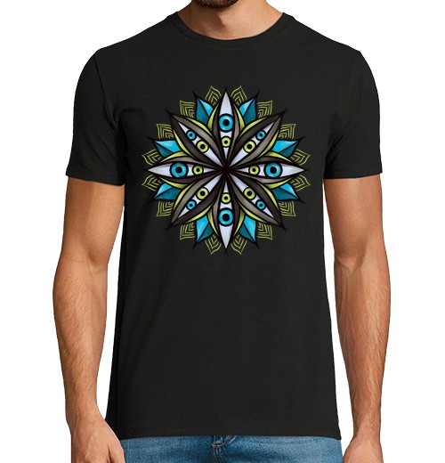 Camiseta Hombre Manga Corta ojos extraños con mandala de iris doble laTostadora - latostadora.com - Modalova