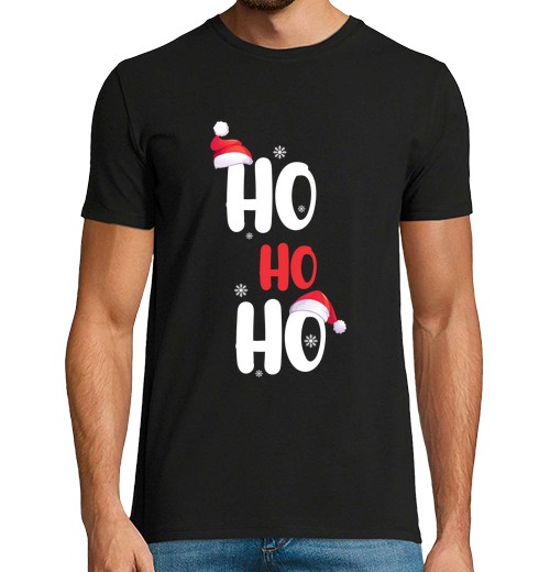 Camiseta Hombre Manga Corta divertidos regalos de navidad ho ho ho laTostadora