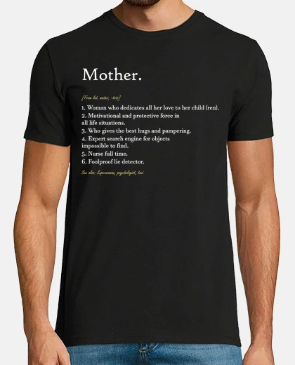 Tee-shirt définition de mère mère sur blanc
