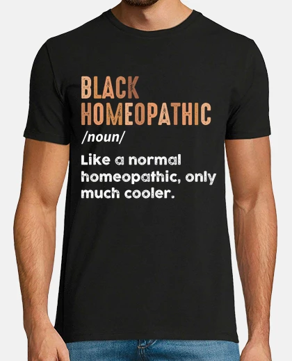T-shirt definizione omeopatica nera divertente