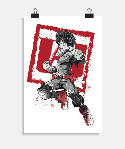 Póster Deku sumi-e