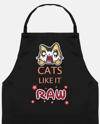 Delantal Cats like it raw